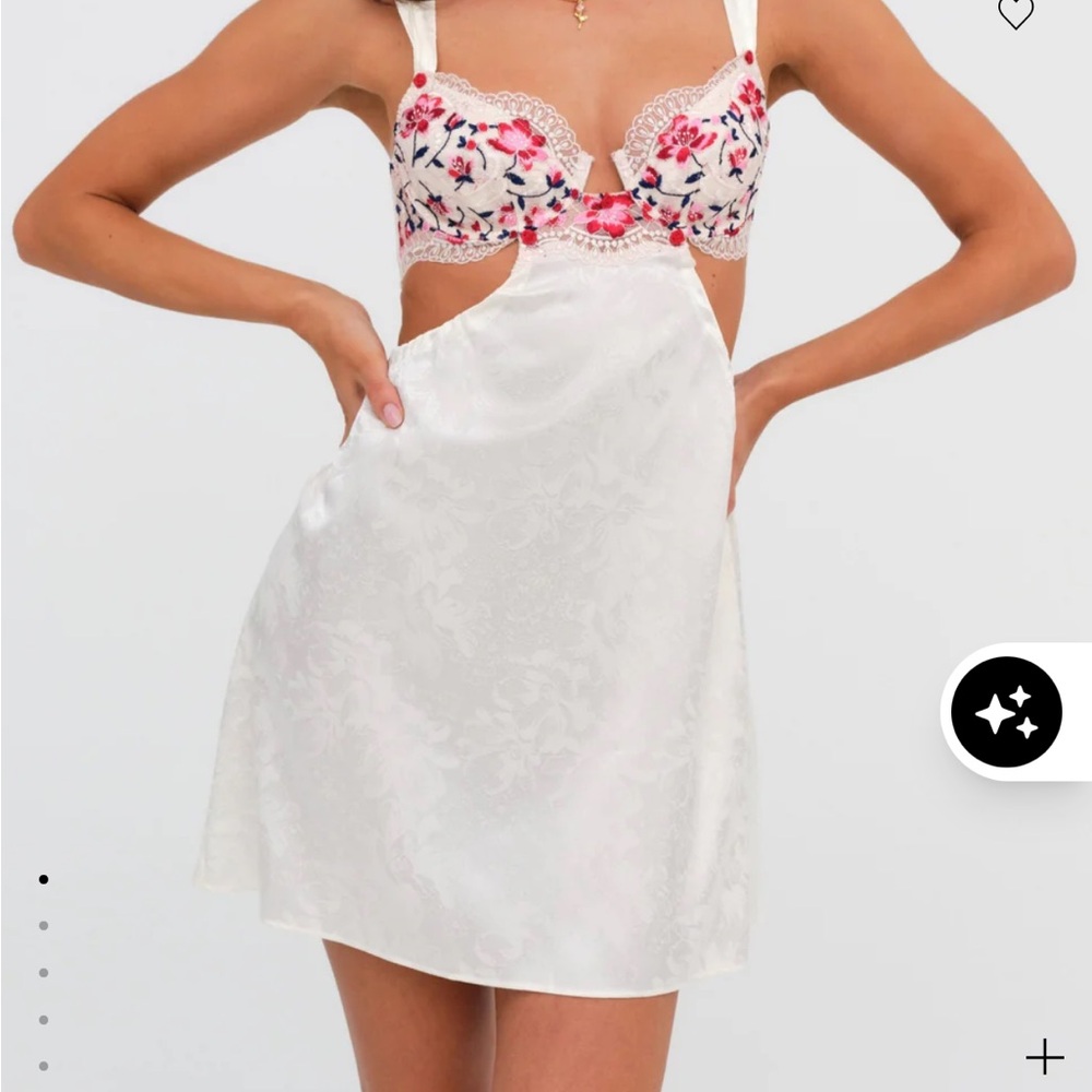 For Love And Lemons White Floral Mini Dress